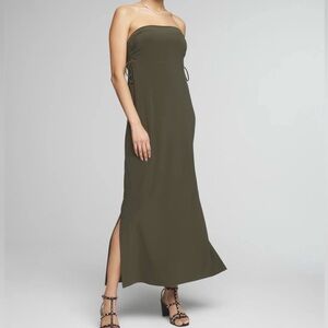 White House Black Market Strapless Olive Convertible Dress/Skirt in XL